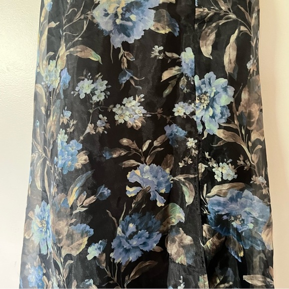 Lulus Stunning Elegance Black Floral Organza Maxi Dress Romantic Gown Small - Picture 5 of 16